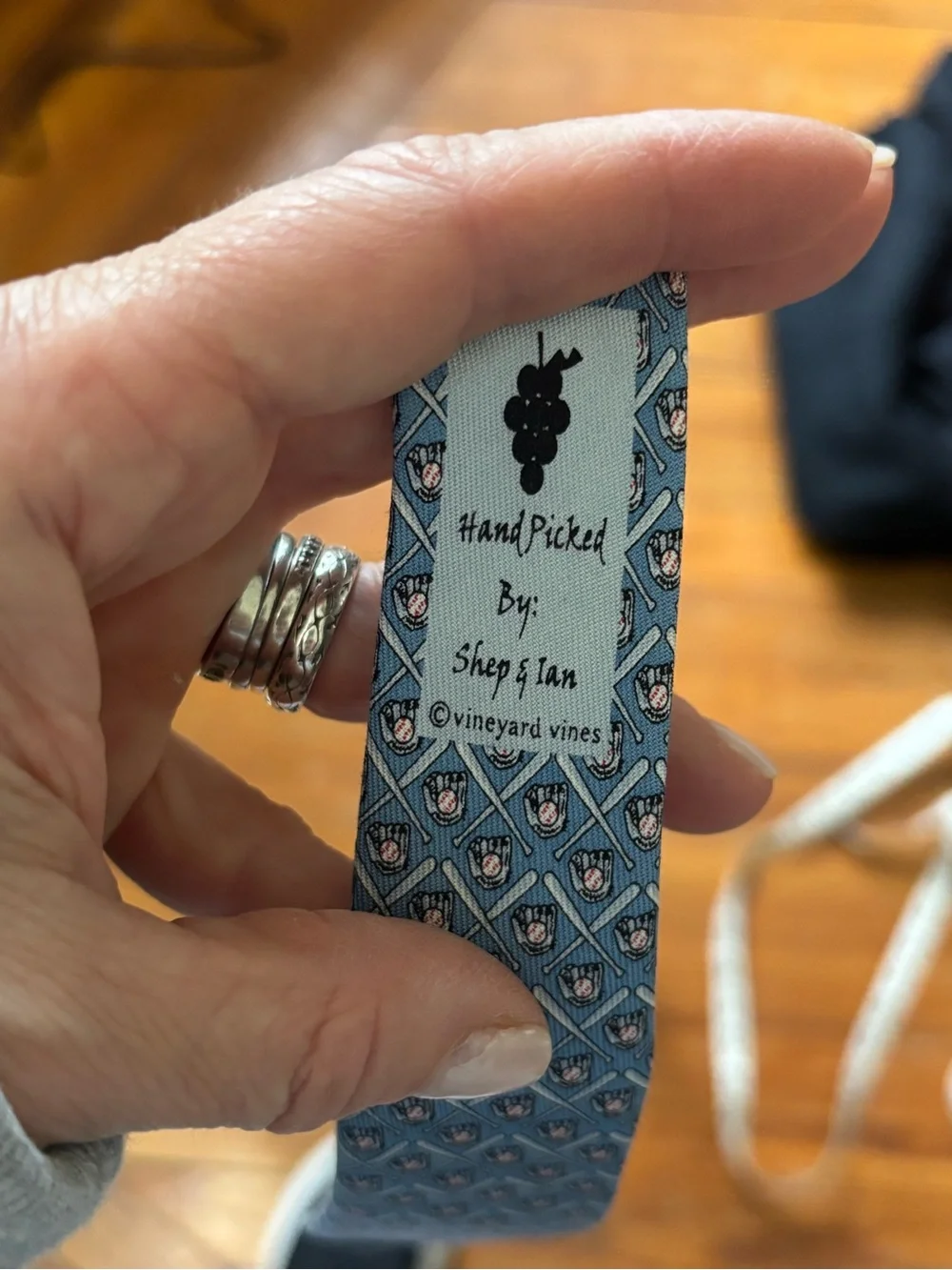 Vineyard Vines Youth Boys Baseball Silk Tie 51” Blue Sports Handmade USA